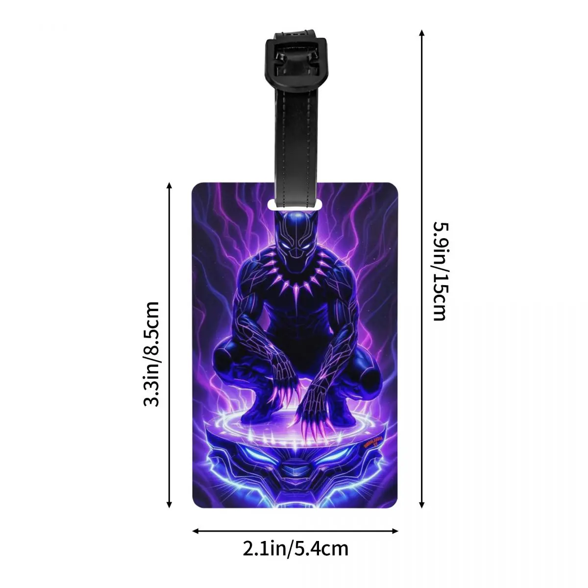 Custom Black Panther Comic Wallpaper Cartoon Luggage Tag Privacy Protection Superhero Baggage Tags Travel Bag Labels Suitcase