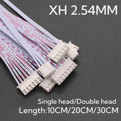 10PCS XH2.54 Female Connector Terminal Cable 10cm 20cm 30cm JST 2.54mm Red white Wire 2p 3p 4p 5p 6p 7p Single/Double Head 26AWG