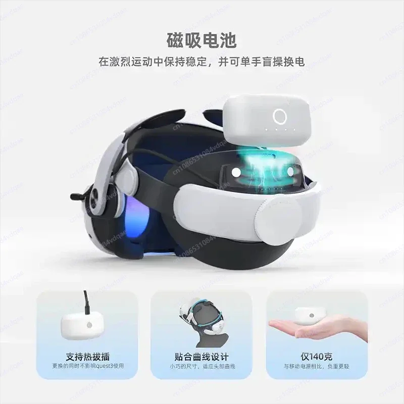 M3 Pro Works with The Meta Quest 3 VR Headset Battery Pack Headband