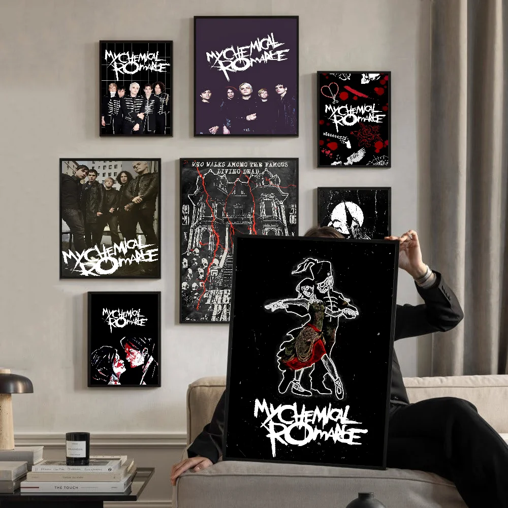 My Chemical Romance Anime Posters Sticky Waterproof Paper Sticker Coffee House Bar Kawaii Room Decor