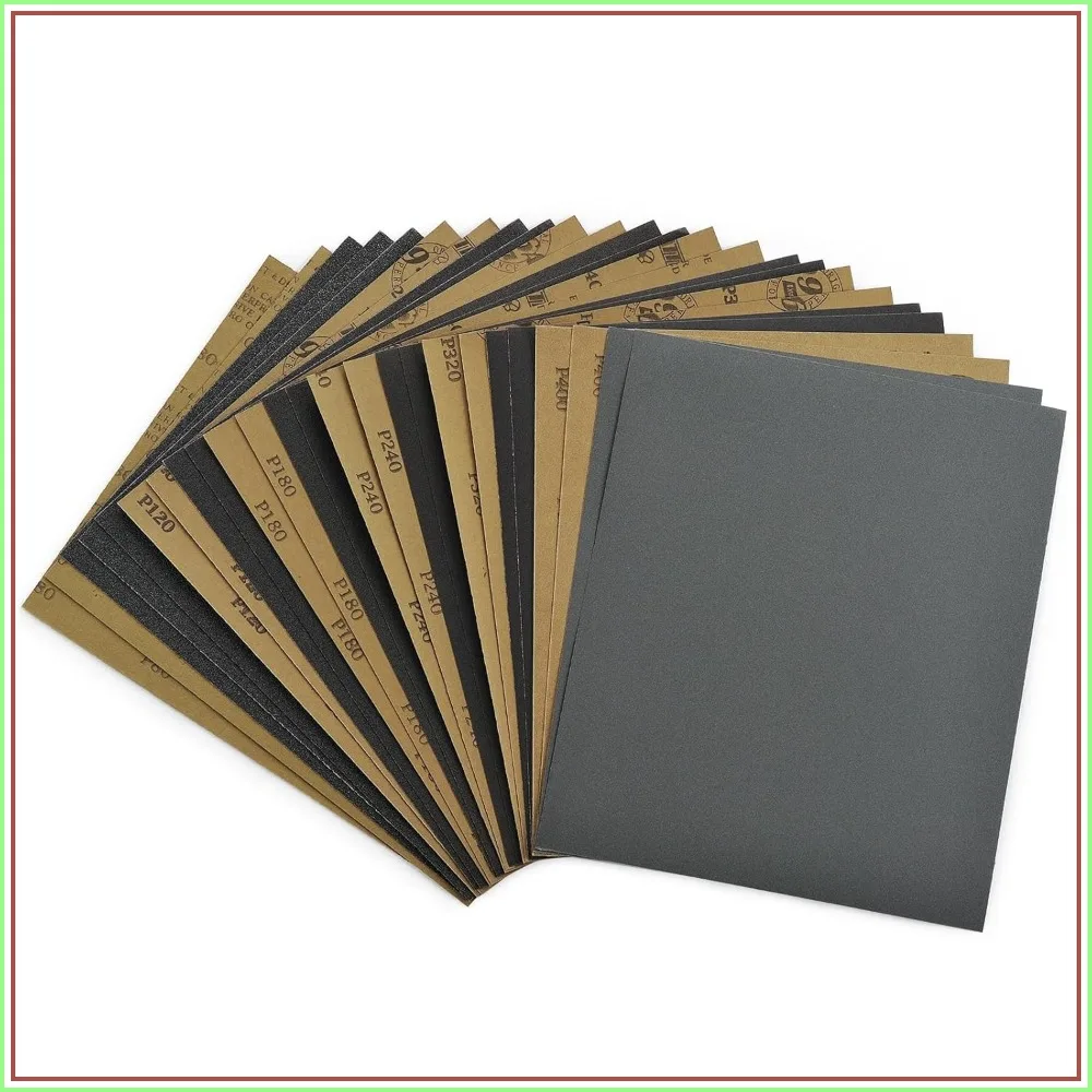 

Sandpaper Assortment Grit 80-400, 25PCS Wet Dry Sheets 9x11 Inch, Silicon Carbide for Wood Metal Automotive