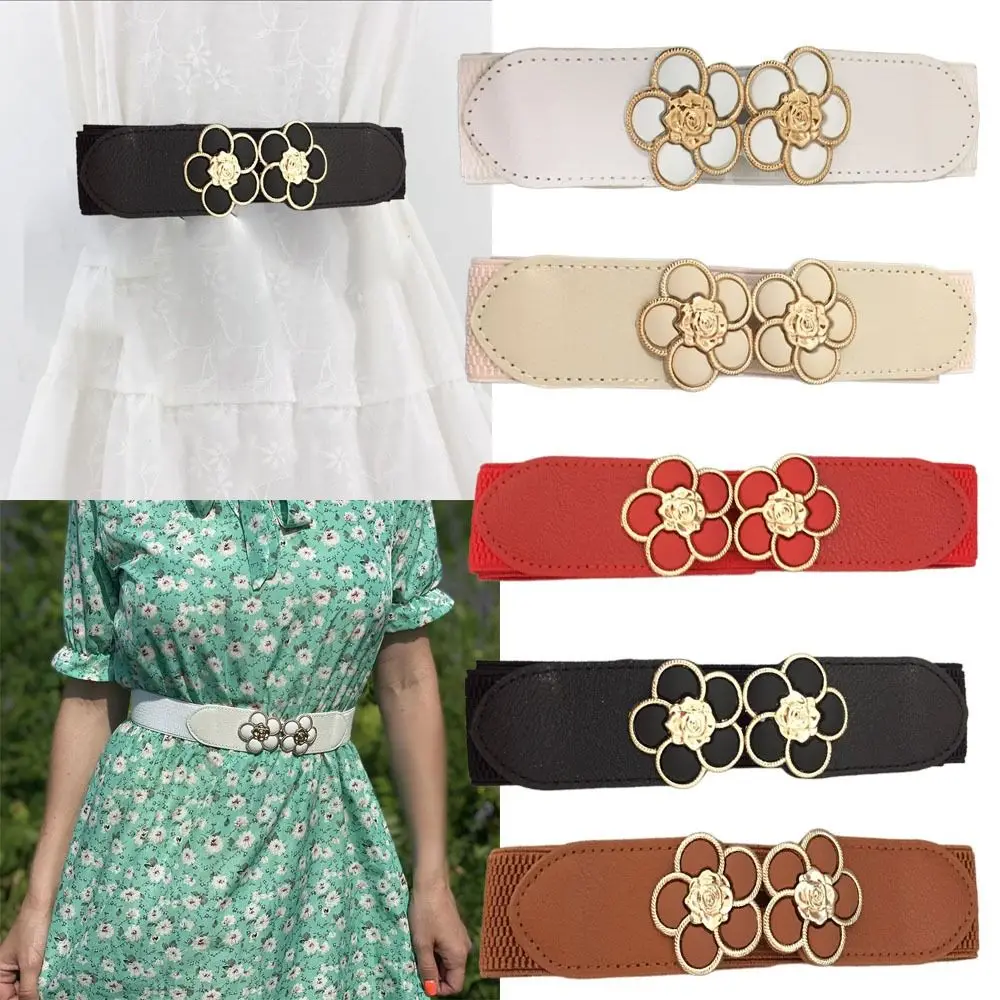 For Leisure Dress Jeans Corset Wide Waist Stretch Waistband Flower Belts Flower Belts Wide Belt Elastic Belts