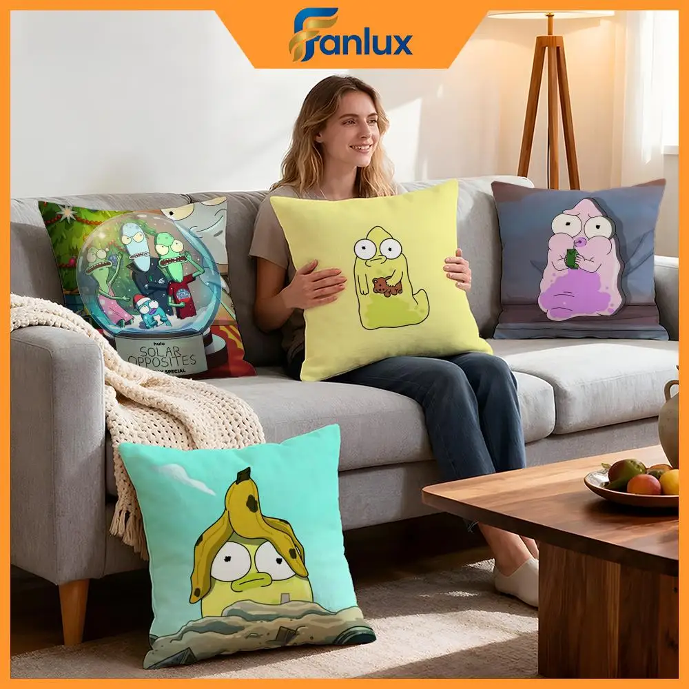 Cartoon Solar Opposites Cushion Cover 4Pcs Decorative Covers Soft Cushion Case for Sofa Couch Decor 40x40 45x45 Pillowcases