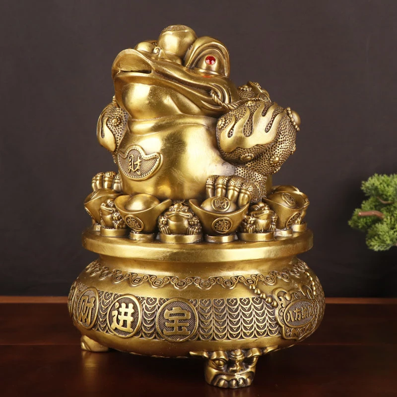 Manufacturer Wholesale - Treasure Basin with Money , Copper Ornament, Wealth-Bringing Toad