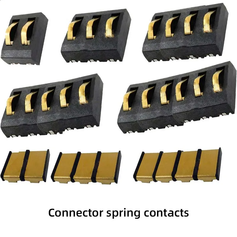 10PCS Connector spring contact pitch 4.0mm Charging dock/battery holder gold-plated contacts 2P, 3P, 4P, 5P, 6P