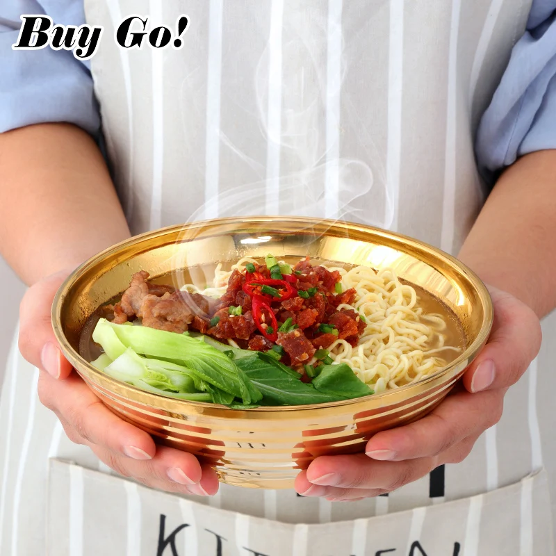 Stainless Steel Noodle Bowl Walled Eco-friendly Smooth Bowls Non Slip Bowls For Kids Baby Children Kitchen Tableware Set