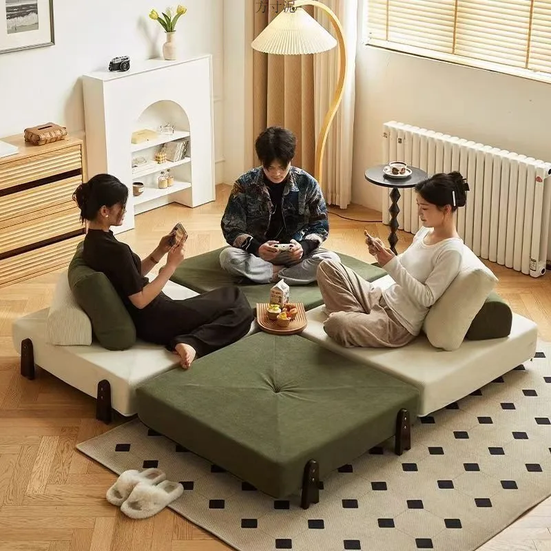 Lazy sofa tofu block tatami double reclining and sleeping small apartment single lunch break sofa bed human kennel