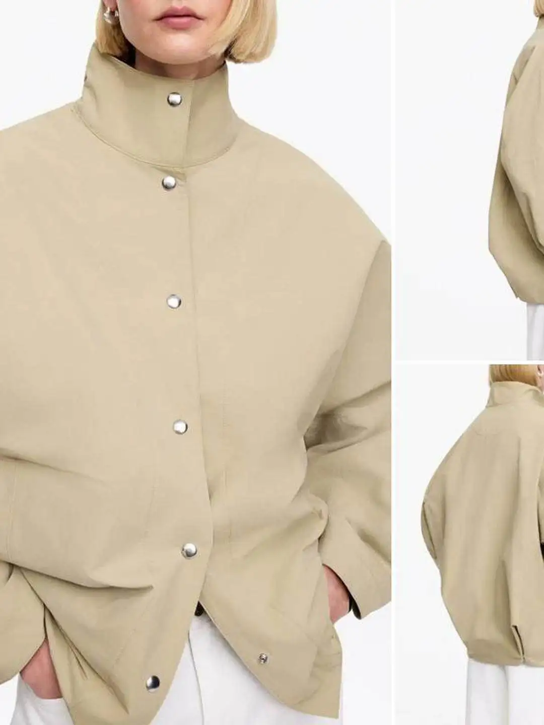 Casual Fashionable Lapel Jacket Button up Loose Fit Elegant Commute Style French Style Short Outerwear for Women