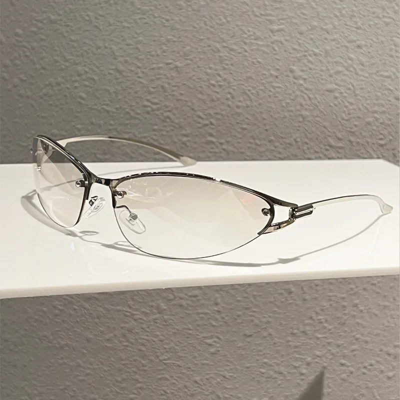 Neue Y2K Girl Technologie Mode Sonnenbrille Metall Cat-Eye Sonnenbrille für Frauen Trendige Marken-Brille für Männer Outdoor-Reise-Brillen – Detail 15
