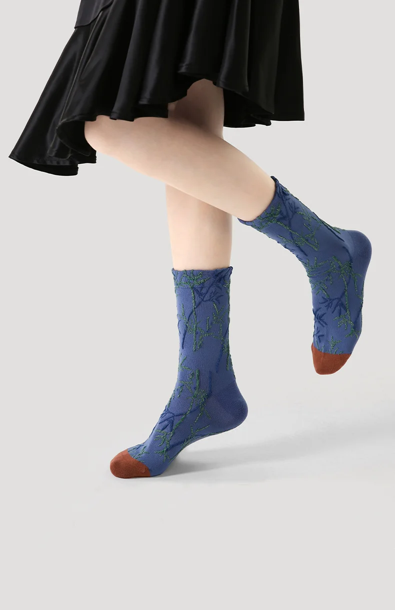 Calcetines divertidos Modis de estilo deportivo sin hueso japonés a la moda con relieve Vintage para primavera y verano para mujer Van Gogh Harajuku moda Ar