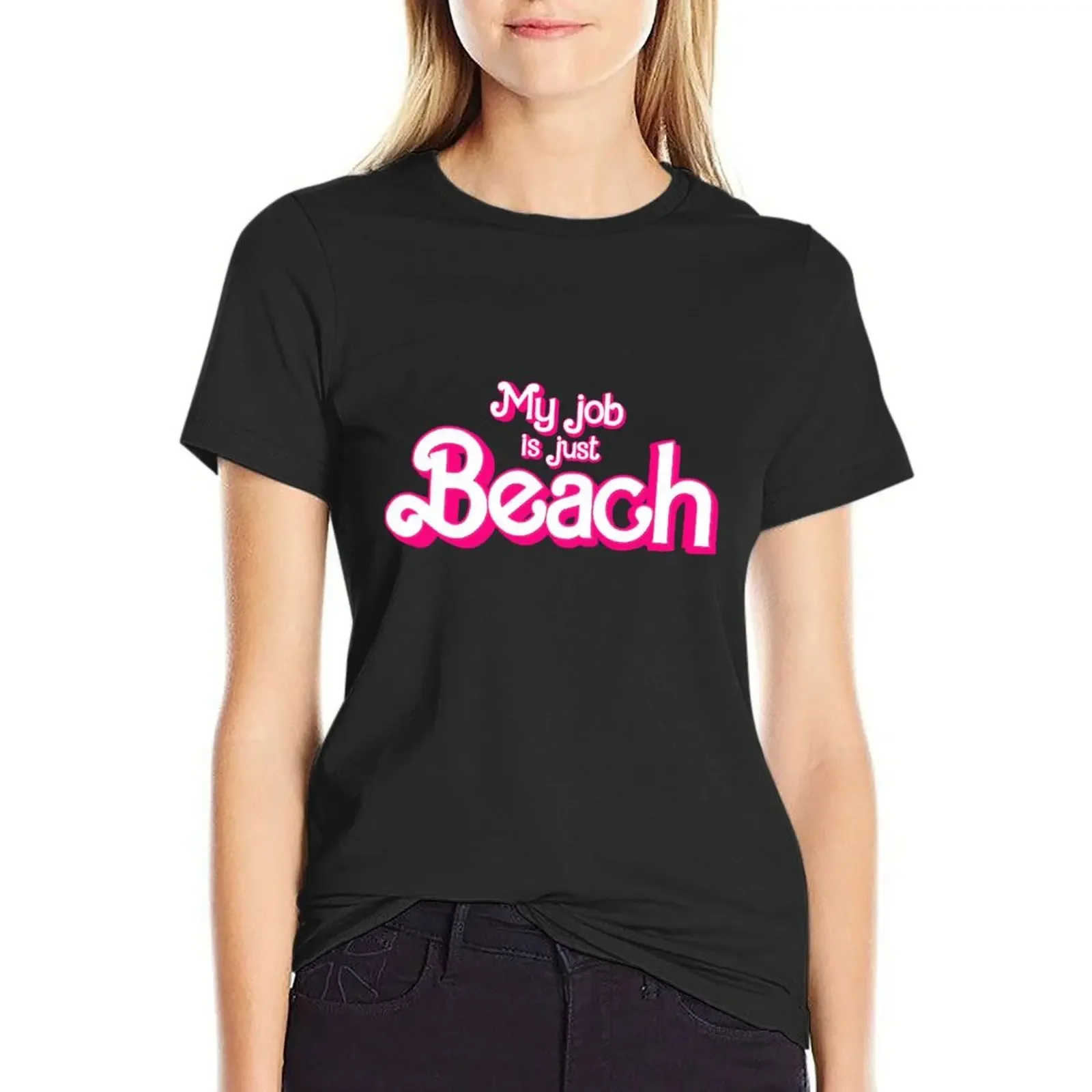 My job is just Beach T-shirt vintage clothes cute tops shirts graphic tees Womens clothing