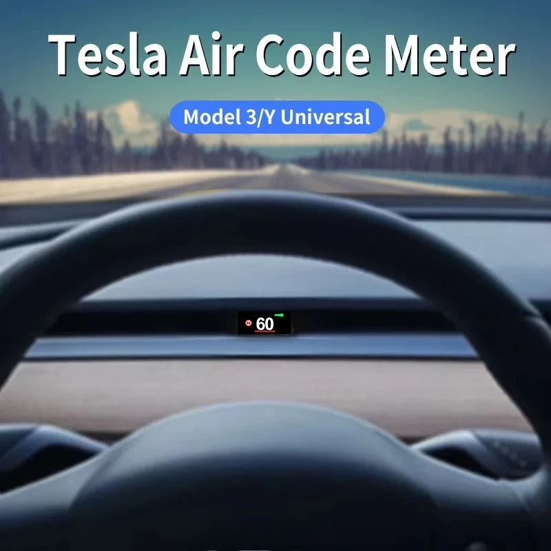 HUD forTesla Model3/Y third-generation Air Code Meter LCD Embedded Head-up LED Speedometer Gear Battery Safe Driving Electronics