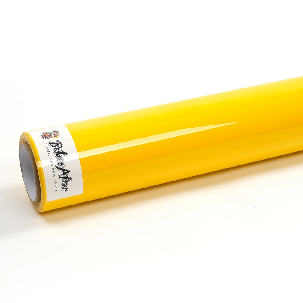 Factory Customize PET Liner Car VInyl Wrap PVC Super Bright Crystal Vegas Yellow Car Wraps  Car Paint Decoration Sticker