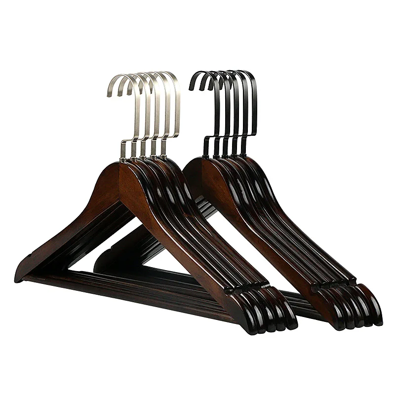 

5pcs/set Solid WoodHangers Wooden Clothes Hangers SeamlessWood Clothes Hangers