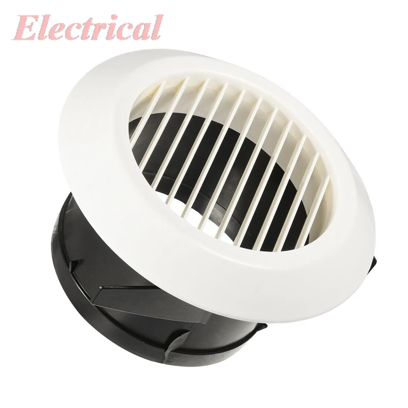 1pc 5 Inch Air Vent Circular ABS Louver White Grille Cover Exhaust Vent