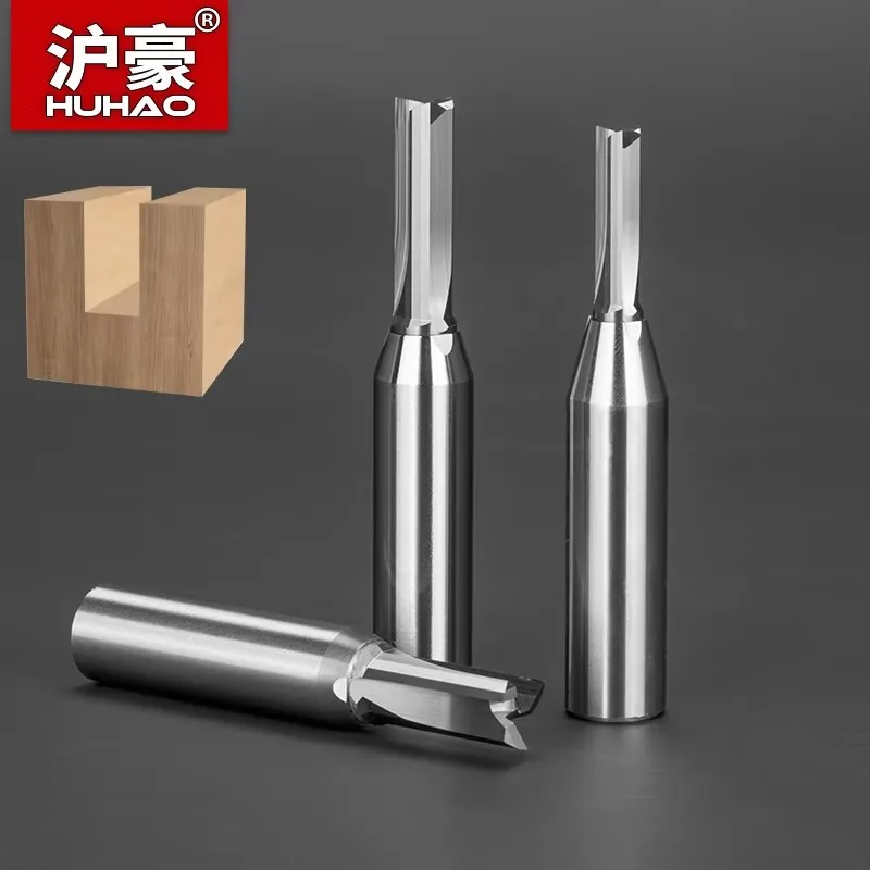 HUHAO 12.7mm Shank Milling Cutter Woodwroking Tool CNC End Mill TCT Tungsten Steel Trimming Router Bit For MDF Plywood Chipboard