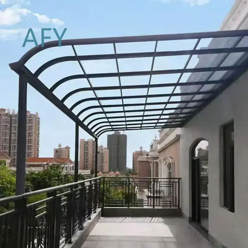Aluminum Alloy Canopy Eaves H Sunshade for Outdoor Rainproof Silent Sun Room Endurance Board Villa Car Rain Shed for Patio