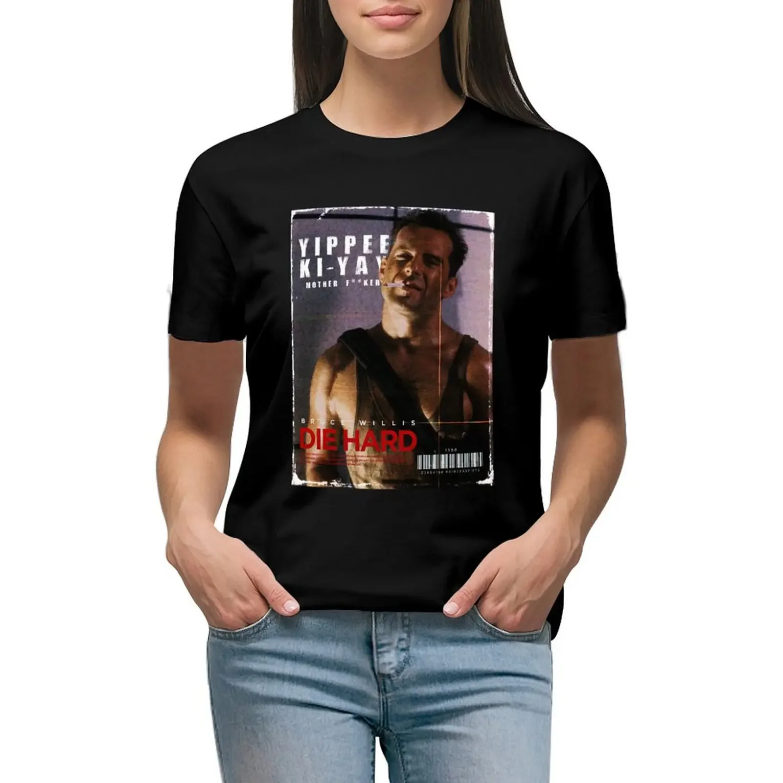 

Yippee Ki-Yay Die Hard T-Shirt Short sleeve tee aesthetic clothes vintage t shirts for Women