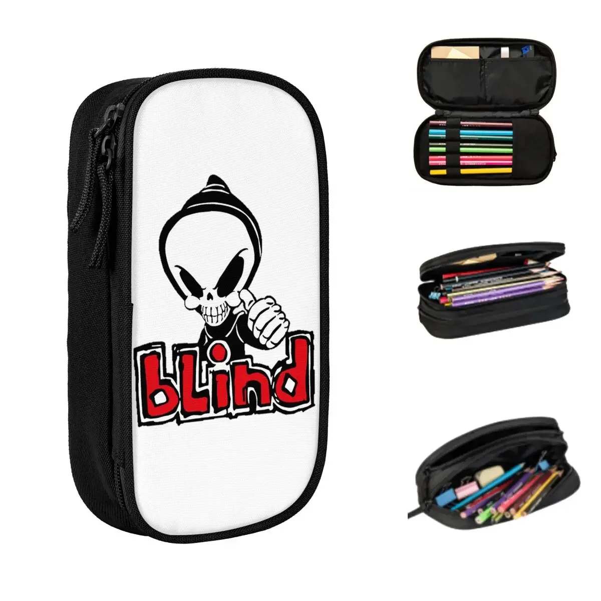 Blind Skateboards (1) Pencil Cases Big Capacity Pen Bags Pen Box Pencil Pouch For Boys Girls Students Stationery School Office