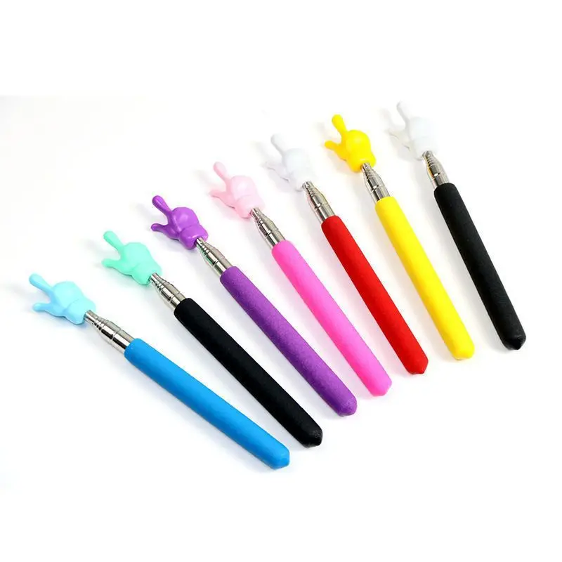 Retractable Teacher Pointer Finger Design StainlessSteel Telescopic School Teaching Pointer Stick Teacher Supplies For Classroom