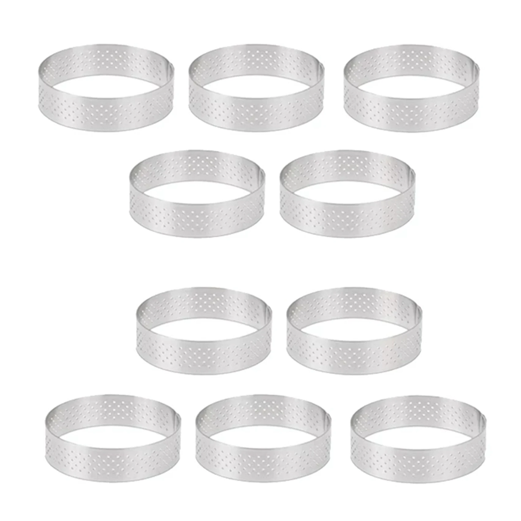 Circular Stainless Steel Tart Ring Tower Pie Cake Mould Perforated Cake Mousse Ring