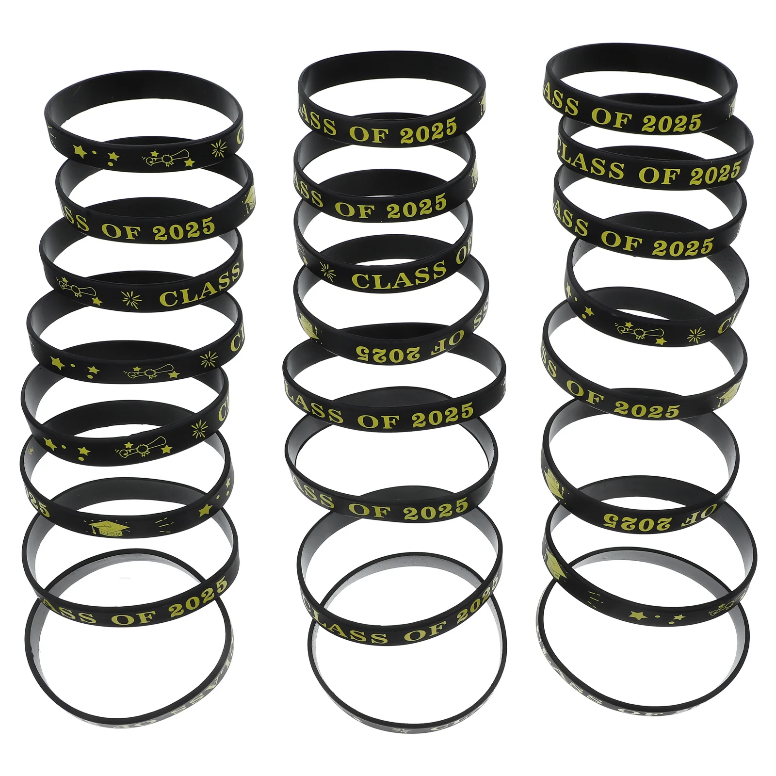 24 Stück Klasse 2025, Abschluss-Silikon-Armbänder, große Partygeschenke, Lehrer, Eltern, bezaubern, besonderes Meilenstein-Geschenk