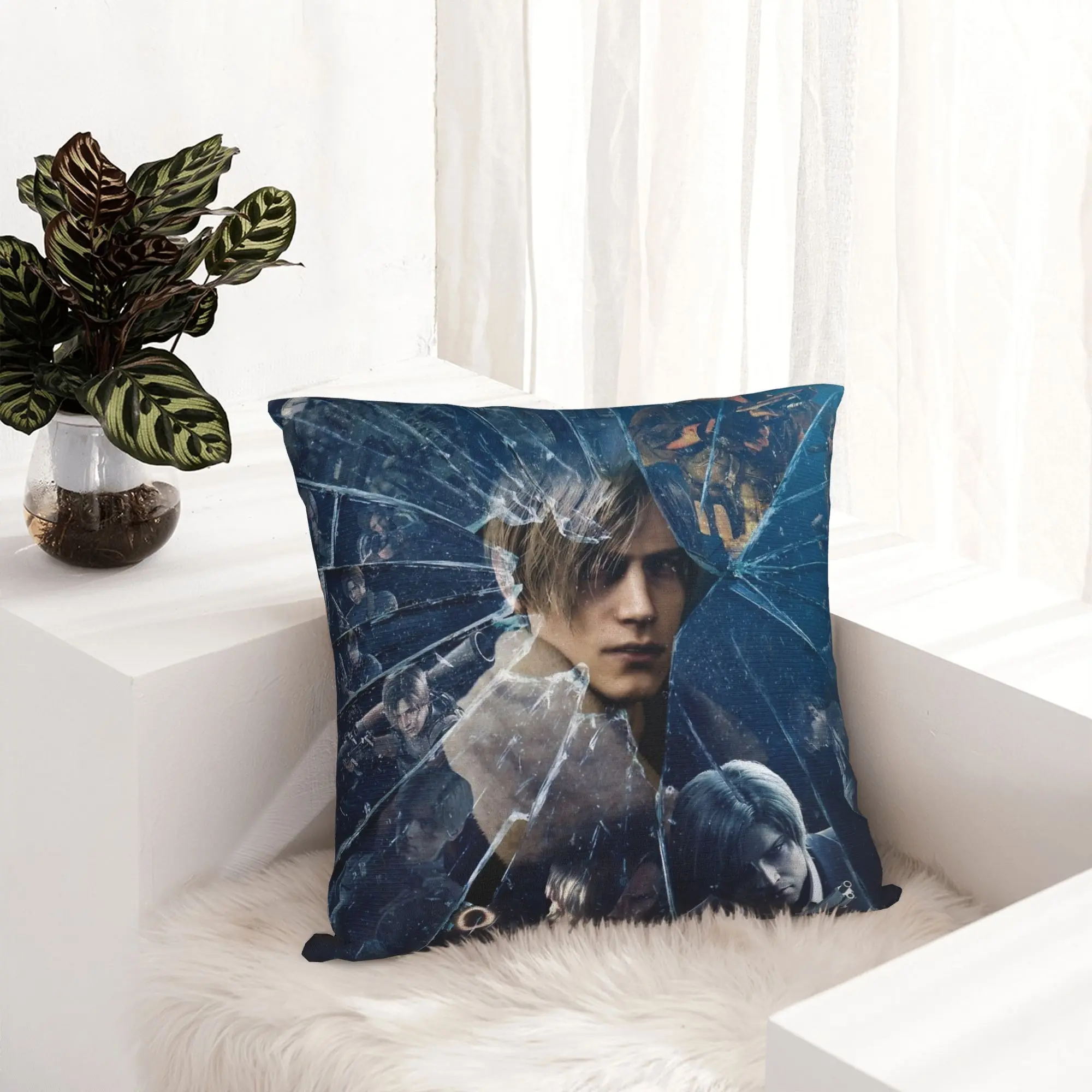Leon Kennedy Eras Pillowcase Printing Polyester Cushion Cover Decor  Pillow Case Cover Living Room Square 18''