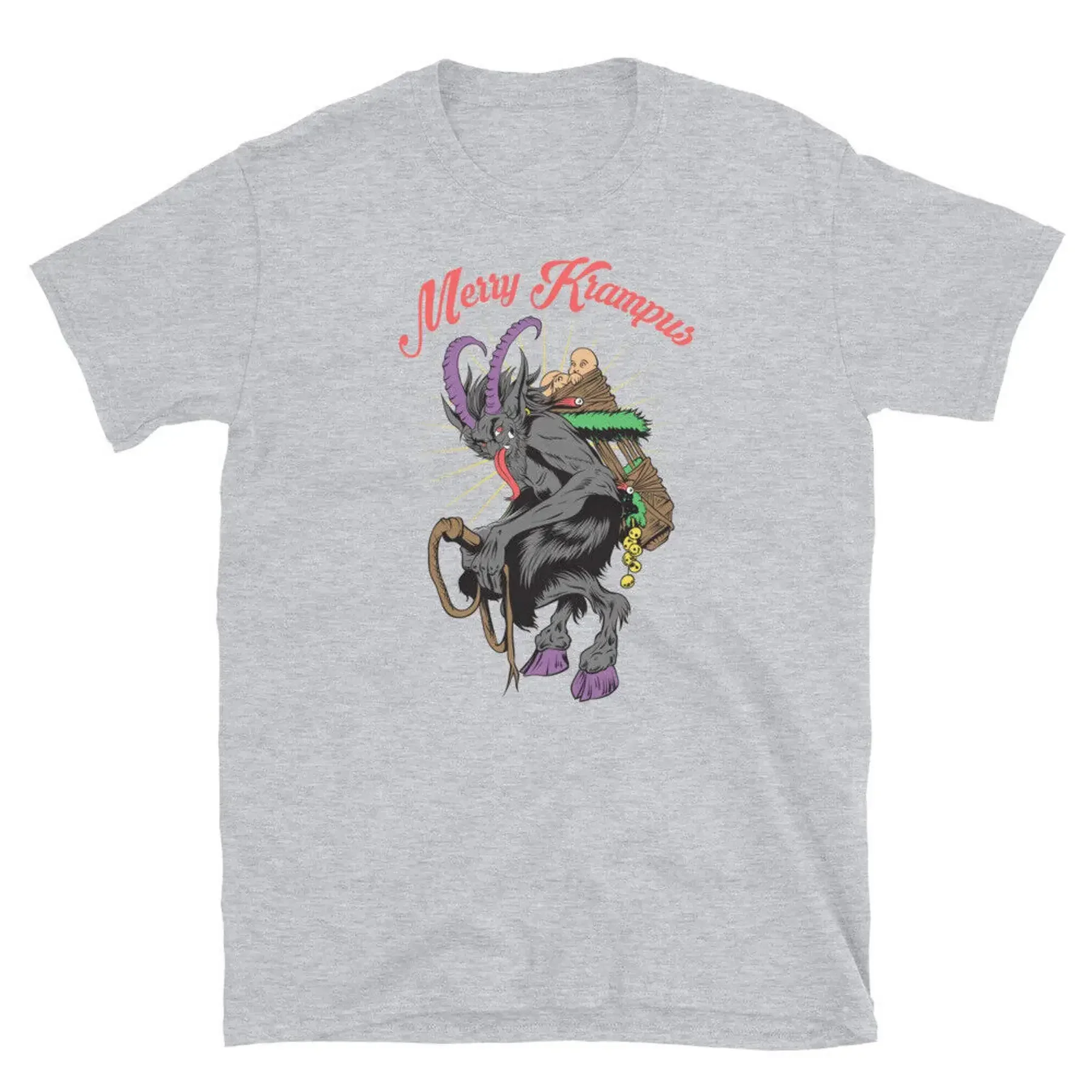 Merry Krampus Christmas Folklore Demon Naughty Short Sleeve Unisex T Shirt