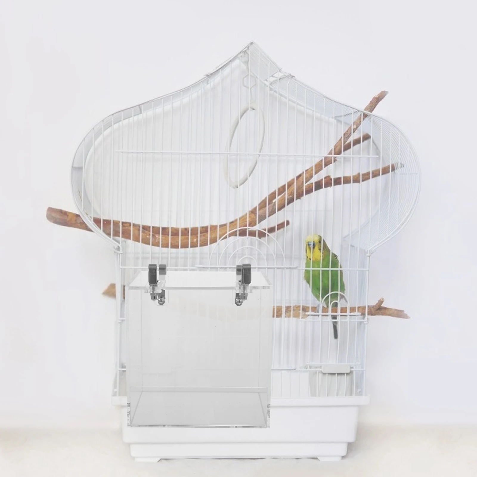 

Acrylic Bird Bathing Box Clear Parrot Bathing Basin Exquisite Design Compact Home Pet Store Use Health Preservation