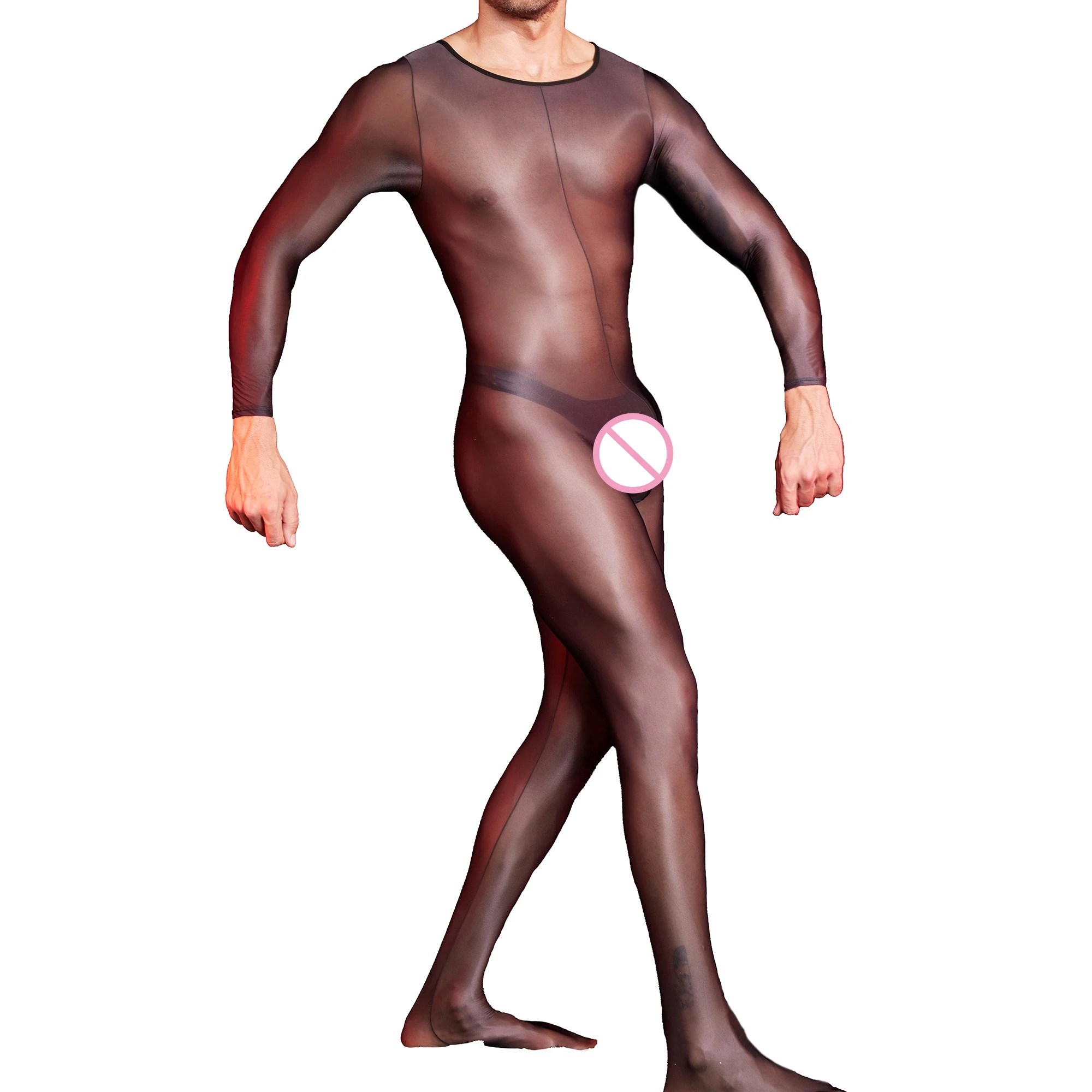 

Мужской прозрачный обтягивающий боди с длинными рукавами, ультратонкое, комфортное, цельное нижнее белье, гладкое, сексуальное, с эффектом прозрачности