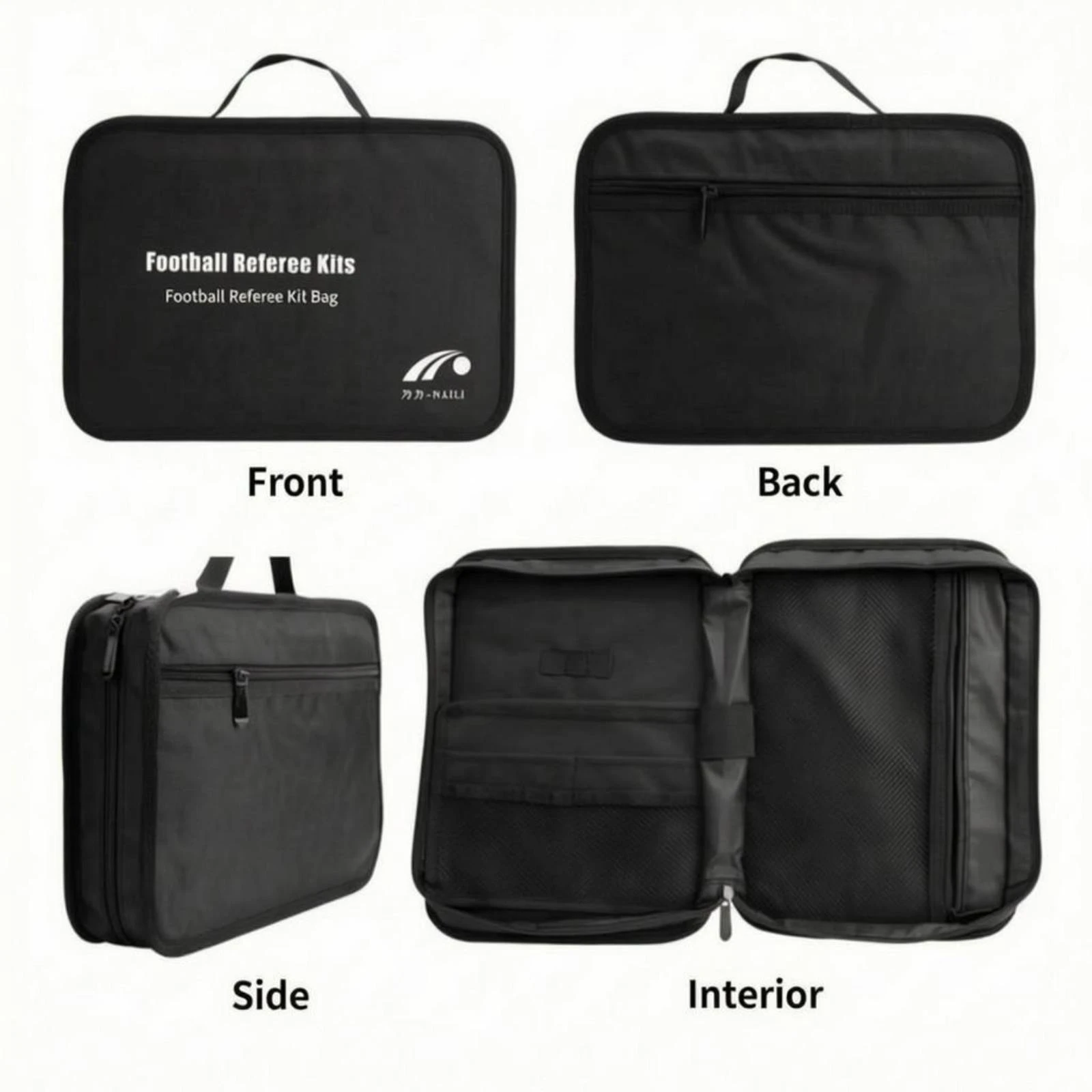 

Football Referee Tool Bag Large Capacity Soccer Referee Bag Sports Accessory Easy Reach Mesh Compartments for Referees