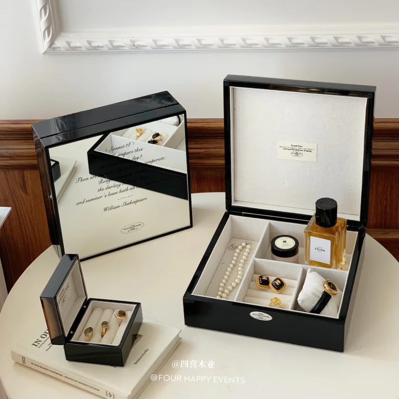 Paint jewelry box jewelry ring necklace display dust jewelry box box organizer caja de almacenamiento storage Box