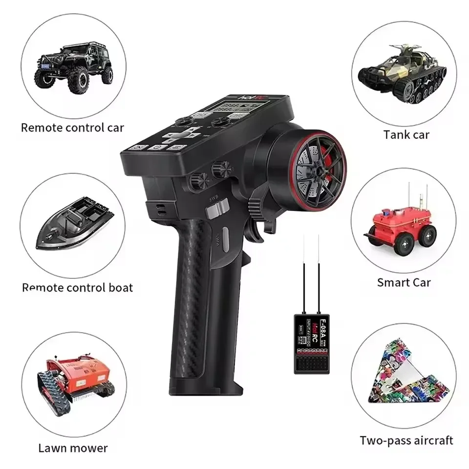 HOTRC CT-6B 8CH 2.4Ghz nadajnik radiowy pilot z odbiornikiem F-08A dla RC samochód łódź samolot Quadcopter Tank