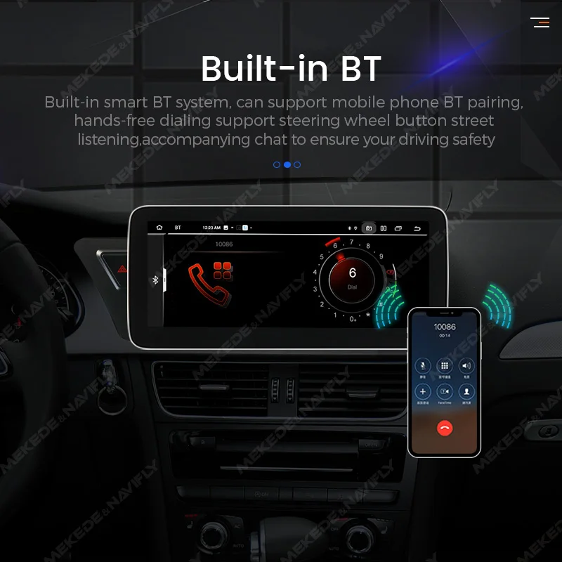 MEKEDE EU Warehouse Android 14 Pantalla táctil de 10.25 pulgadas Inalámbrico CarPlay Android Auto Radio de coche de 8 núcleos 2 Din para Audi A4 A4L B8 A5 2009-2018 Navegación GPS FM Audio Estéreo Reproductor multimedia central Sistema de audio inteligente para coche 2