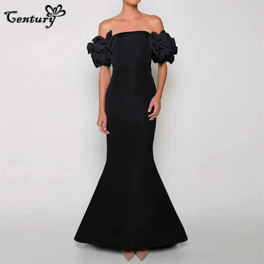 Off Shoulder Mermaid Prom Dress Long 2023 Bows Sleeve Sweep Train Evening Party Gowns Robe De Soiree Vestido Largo Customized