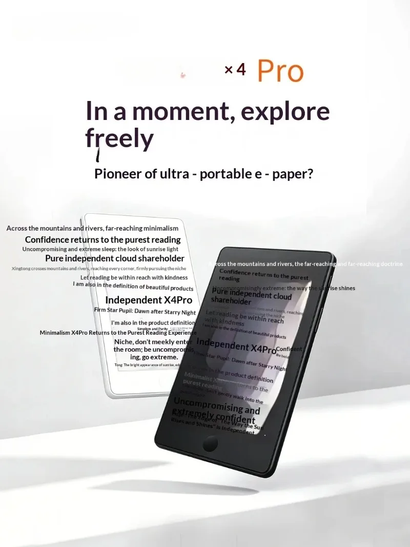 New X4 Pro Pocket E‑Ink E‑Reader for XTEINK 4.3 Inch Touch Screen 800×480 219PPI 72g E‑Paper 16GB Expandable Magnetic Back Ebook