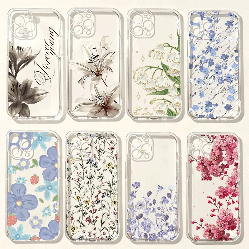 Classic Flowers Pattern Phone Case For Samsung Galalxy A57 A56 A17 A07 A55 A06 A15 A54 A53 A32 A34 A13 A14 A33 A26 A23 5G Cover