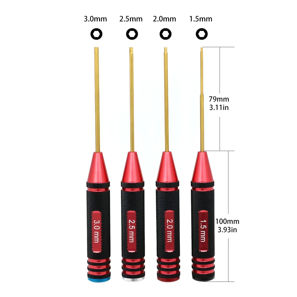 육각 스크류 드라이버 세트, 티타늄 도금 RC 도구 키트, RC 드론 자동차용, 1.5, 2.0, 2.5, 3.0mm, 4.0, 5.5, 7.0, 8.0 박스, 4 개