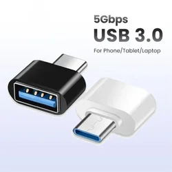 Adaptador USB 2,0 tipo C USB macho, convertidor OTG macho USB-C de aluminio negro, Mini colores metálicos para puerto tipo C