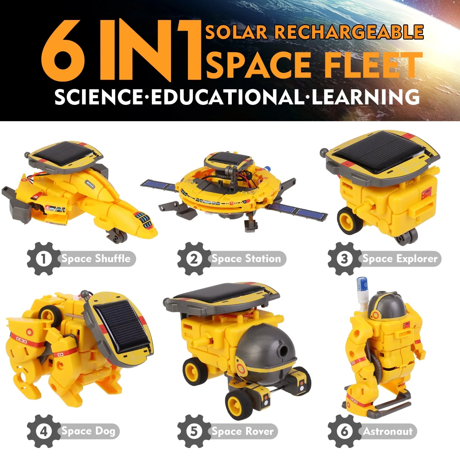 Proyectos STEM para niños, Kits de ciencia, Robot Solar, juguetes espaciales, regalos para adolescentes, experimentos de construcción 6 en 1, Robots, regalo de cumpleaños