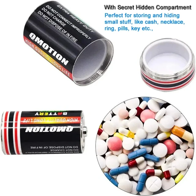 Portable Dry Cell Battery Hidden Storage Compartment Travel Diversion Stash Safe For Discreet Hide and Store Money Cash Ring Key 2