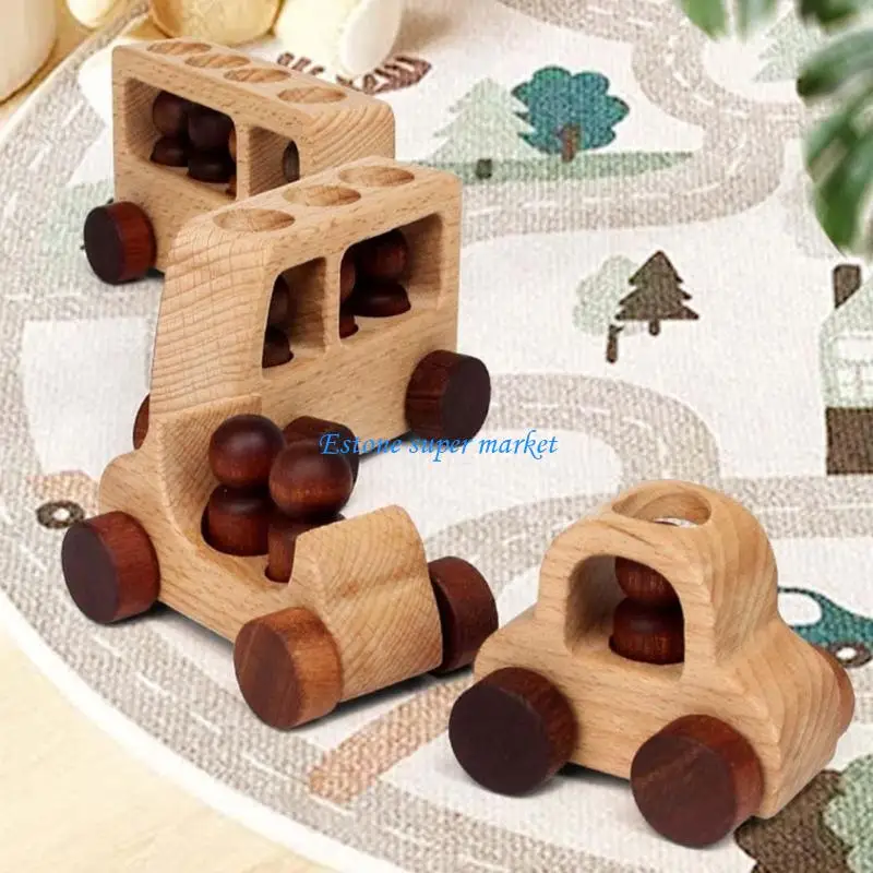 090B รถที่มีสีสันรูปร่างกองบล็อกก่อสร้างกิจกรรมของเล่นเพื่อการศึกษาก่อนวัยเรียน