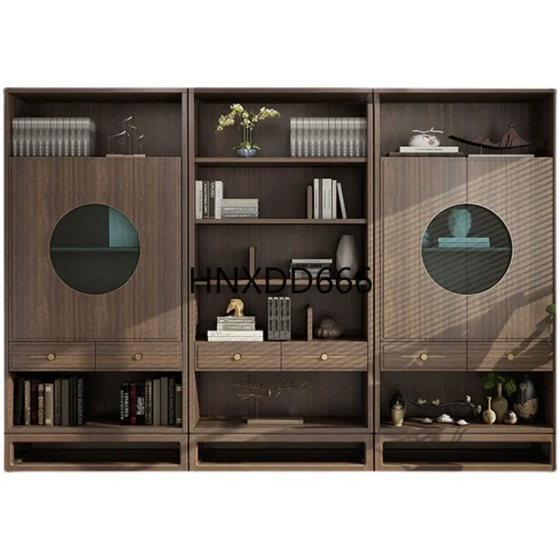 New Chinese walnut bookcase combination