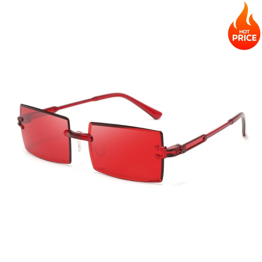 

Fashion UV Protection Rimless Rectangle Sunglasses Plastics Gradient Frameless Sun Glasses Eyewear for Women & Men
