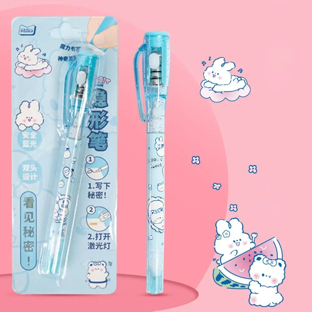 

Mysteriously Disappearing Cute Invisible Marker Led UV Lamp With Small Light Invisible Ballpoint Pen Gel Pen Double Head