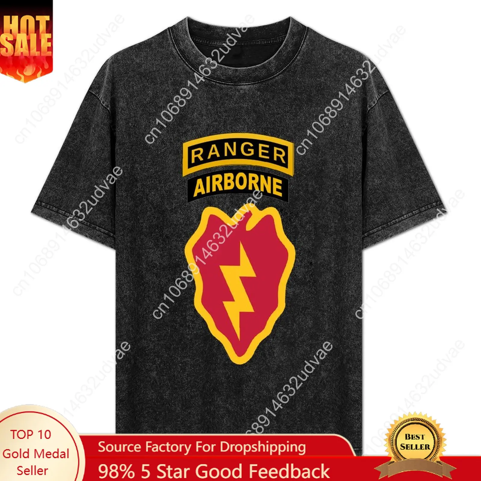 

25th Infantry Division Patch Airborne Ranger Retro T shirts mans womans Tshirt Short sleeve T-shirt Custom tops clothes tshirt