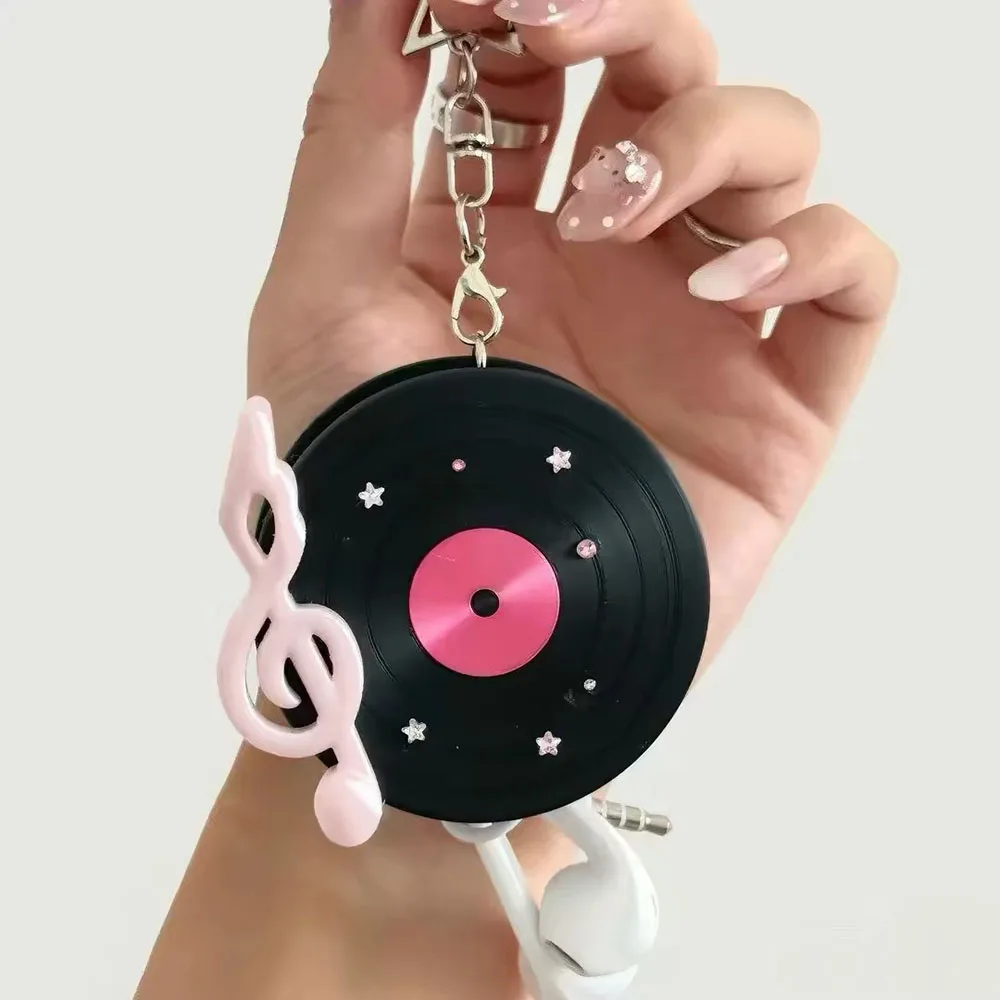 Cable Winder Keychain - Kawaii Vinyl Record Cable Winder with