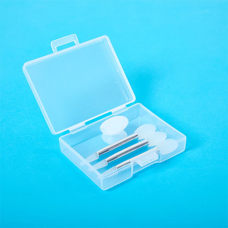 لينة سيليكون فرشاة قناع الشفاه مع صندوق تخزين ، رئيس مزدوج ، مصاصة ، غطاء غبار ، فرش ماكياج ، 3 قطعة #5