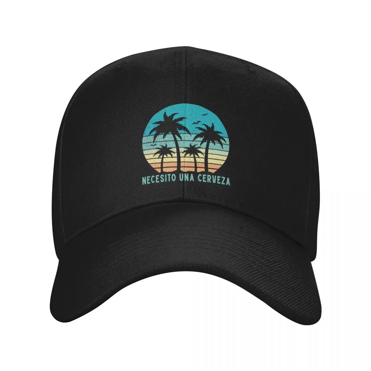 Necesito Una Cerveza - Vintage Tropical Sunset, Summer Surf Baseball Cap Brand Man cap custom Hat hard hat For Women 2024 Men's