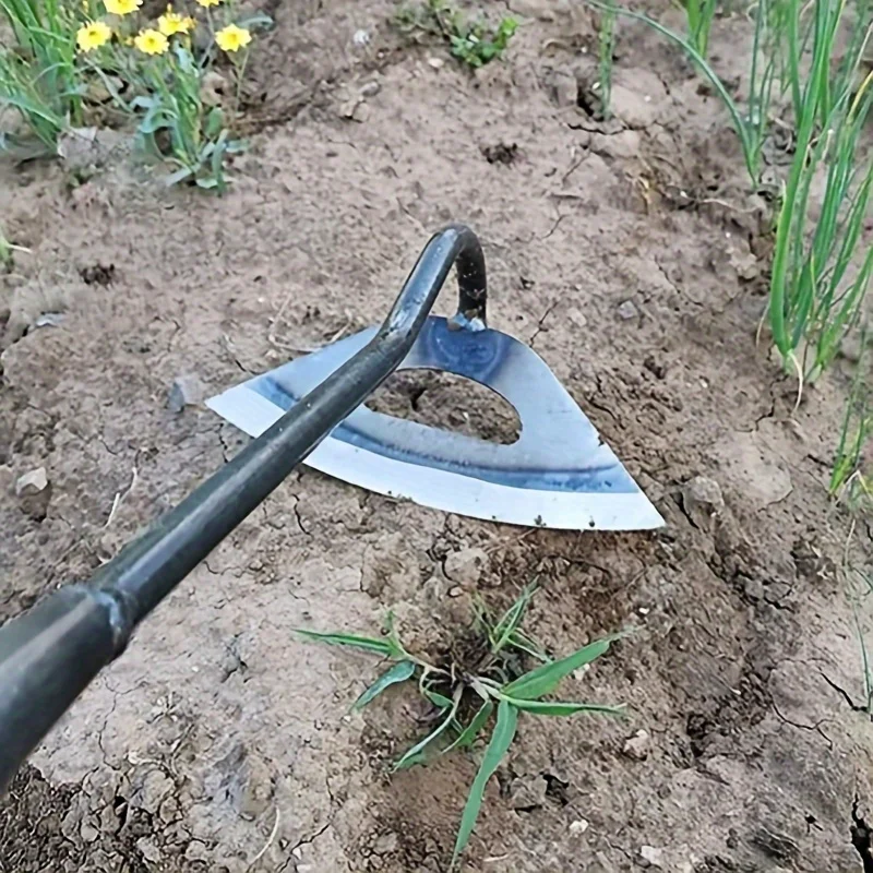 Premium All-Steel Hardened Hollow Hoe - Handheld Weeding Rake Durable and Rust-Resistant, Ideal for Vegetable Gardens